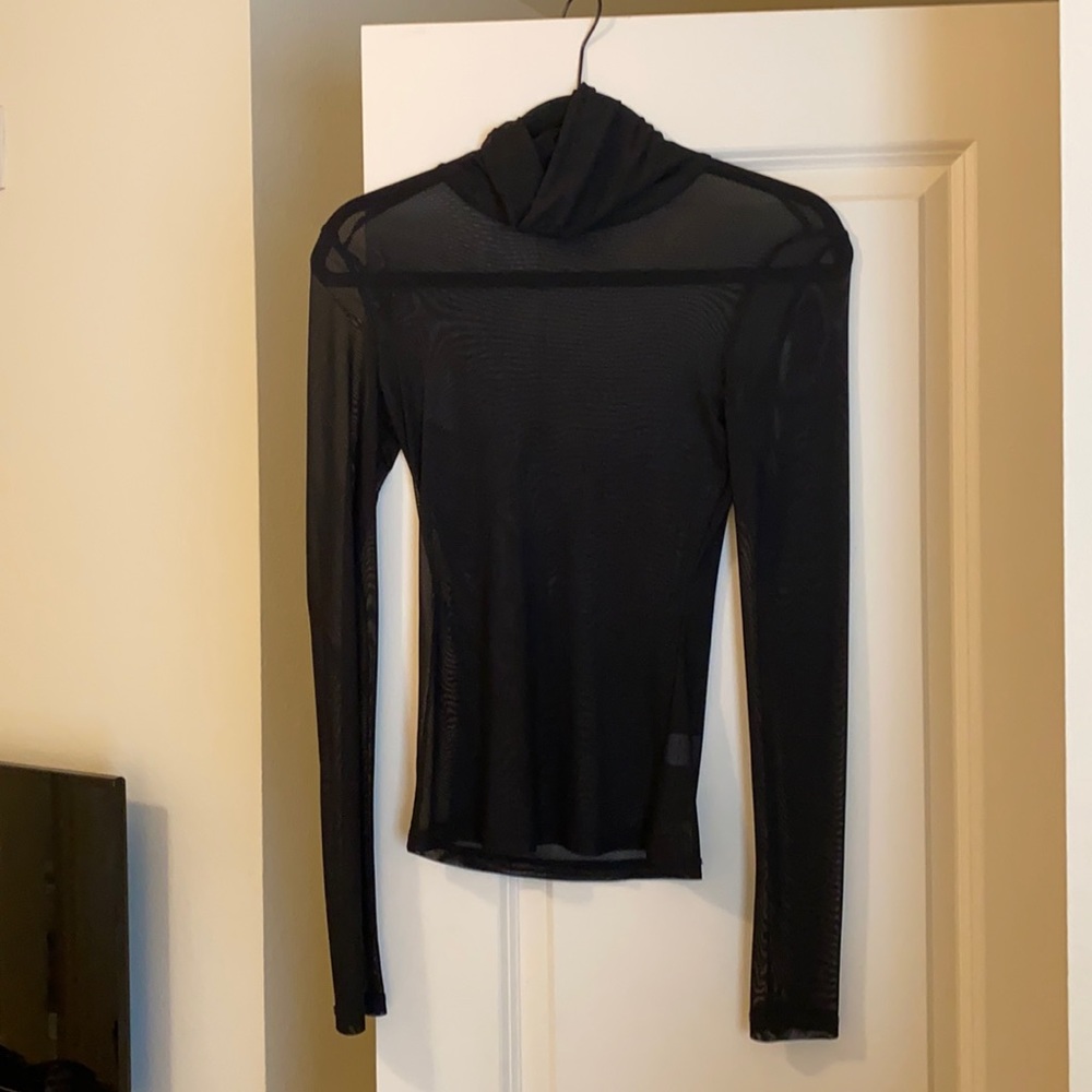 Cotton Candy LA Black Long Sleeve Sheer Top